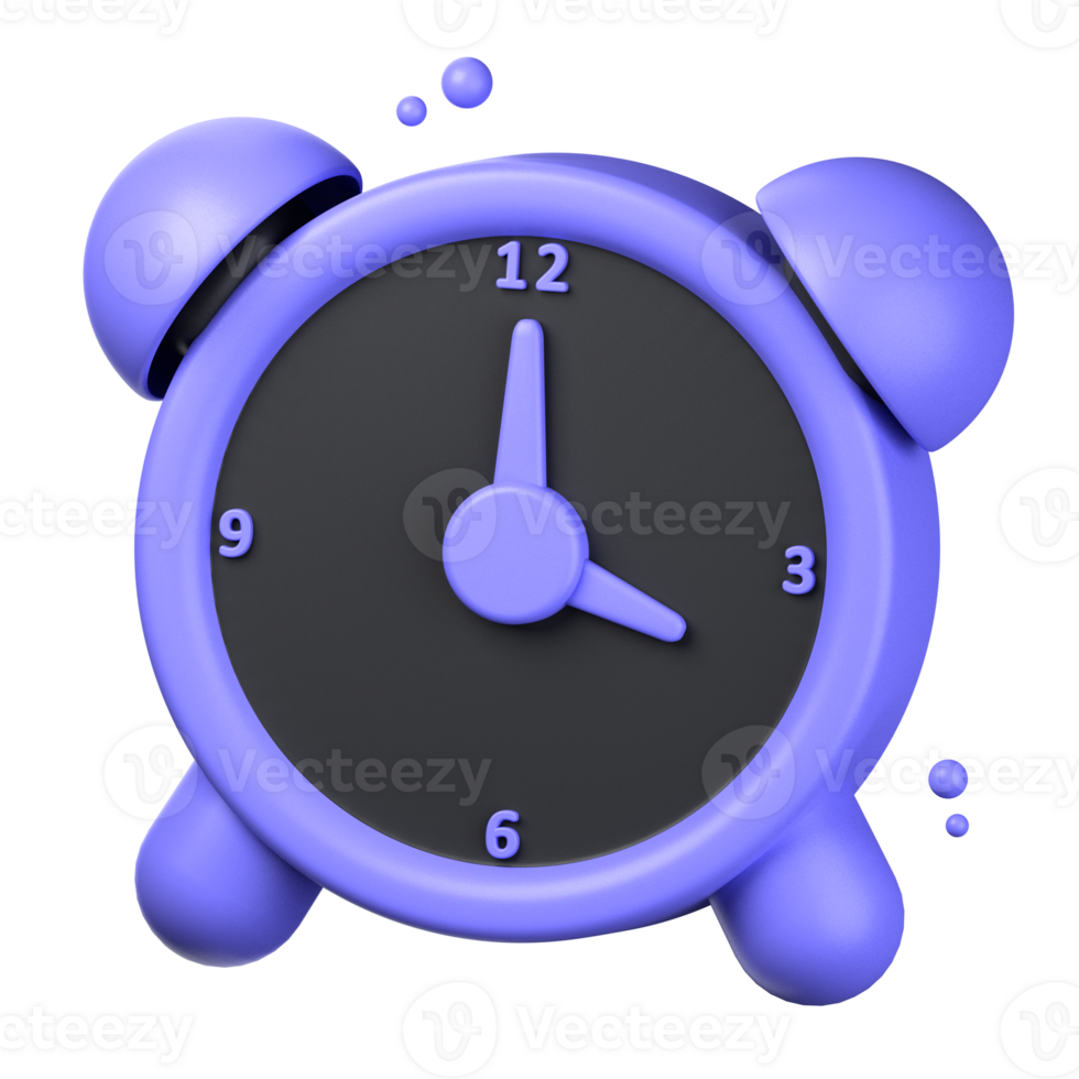 alarm clock 3d icon illustration object. user interface 3d rendering png