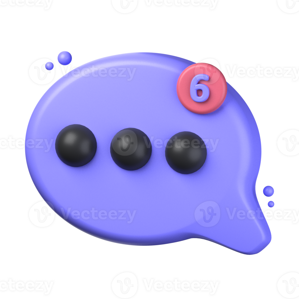 bubbla chatt underrättelse 3d ikon illustration objekt. användare gränssnitt 3d tolkning png