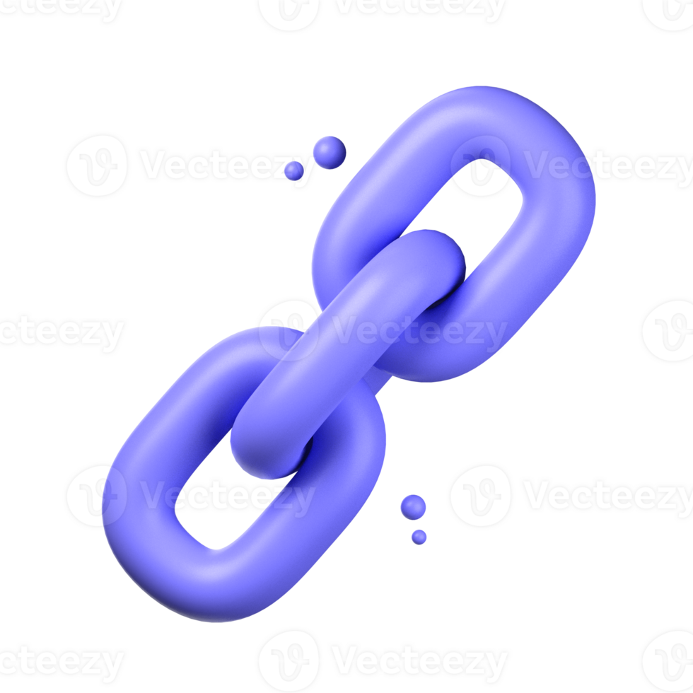 link 3d icon illustration object. user interface 3d rendering png