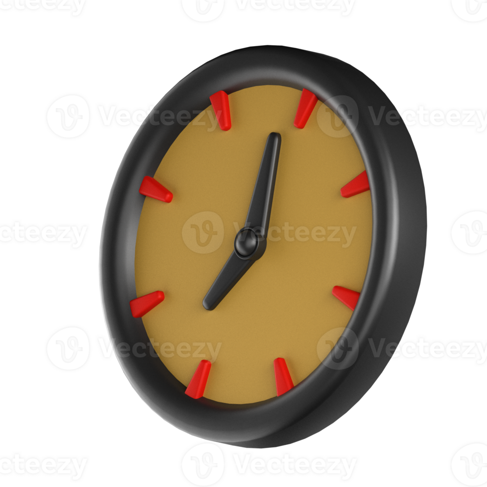 3d work clock illustration. set of 3D labor day icons. png