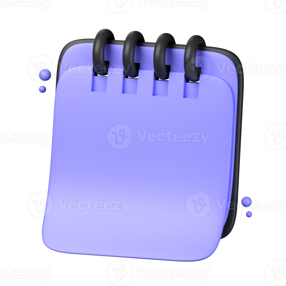 notebook 3d icon illustration object. user interface 3d rendering png