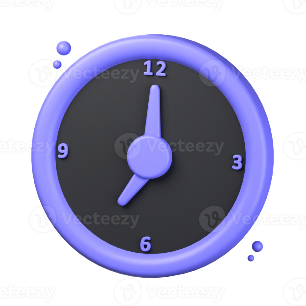 clock 3d icon illustration object. user interface 3d rendering png