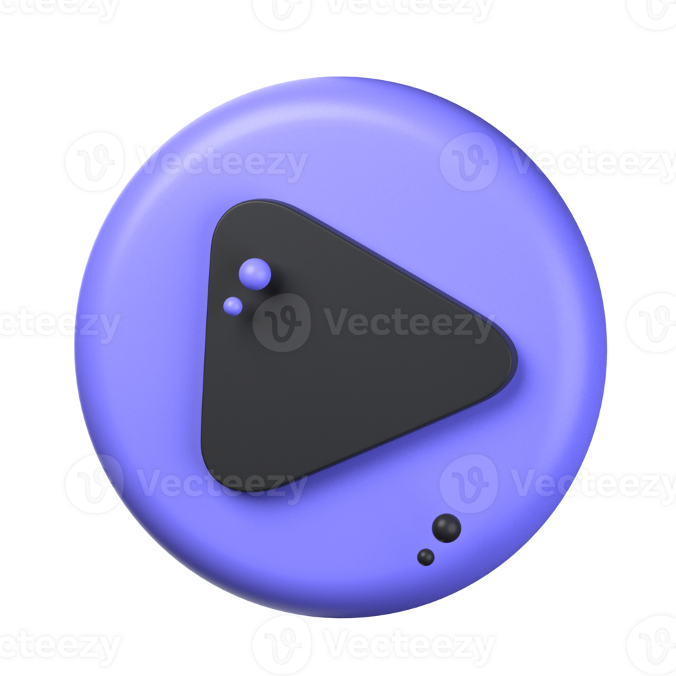 play button 3d icon illustration object. user interface 3d rendering png