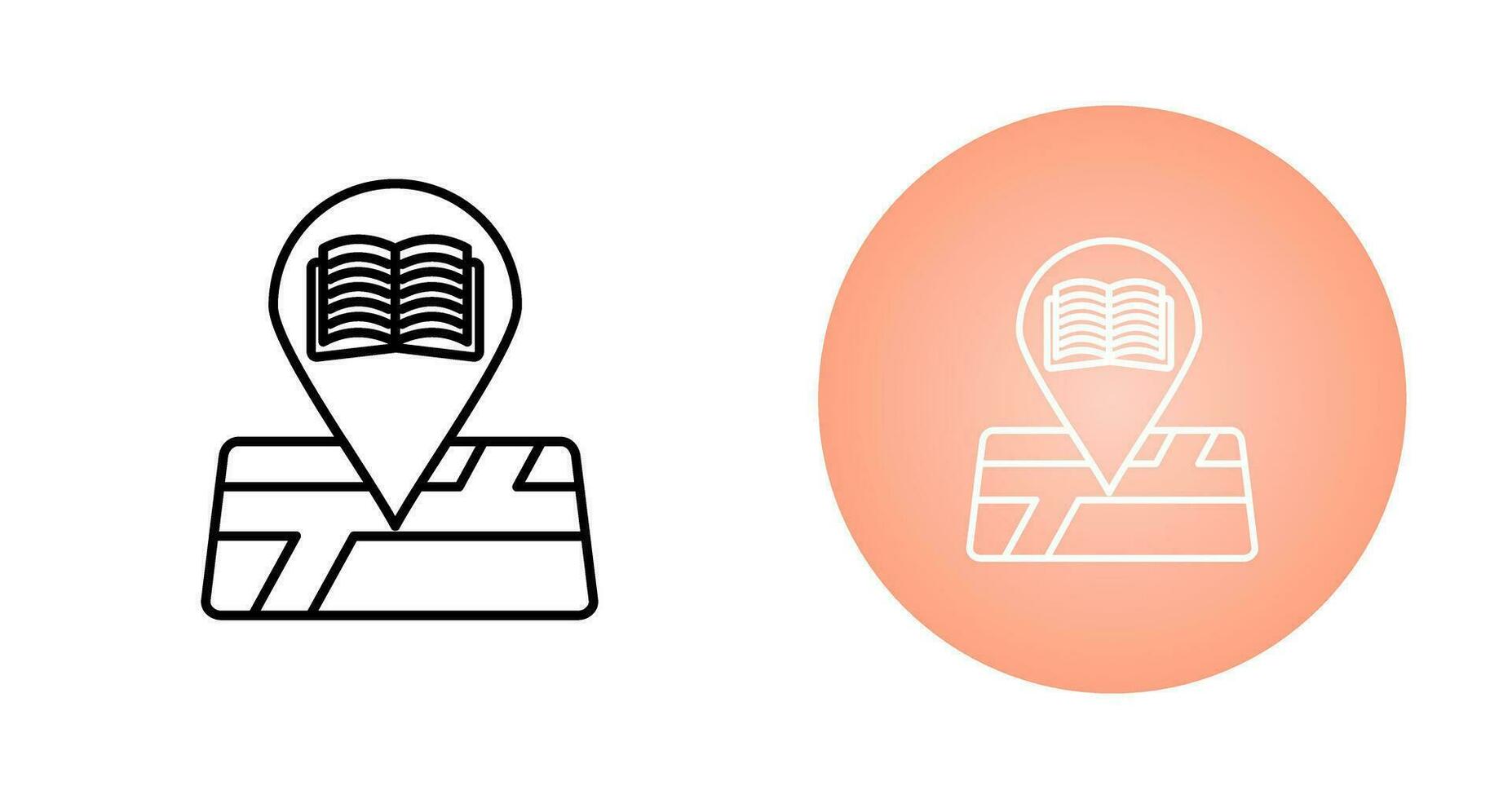 icono de vector de ubicación de biblioteca