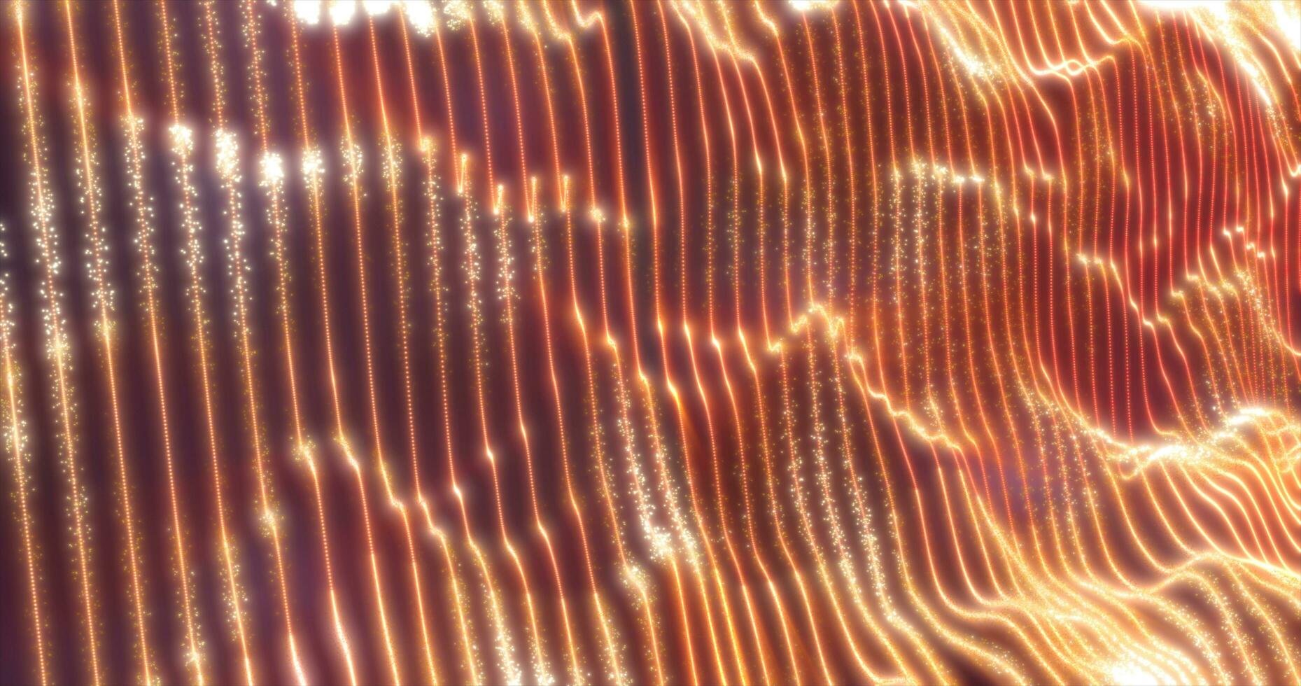 Yellow gold energy waves from particles glowing bright magical abstract background photo