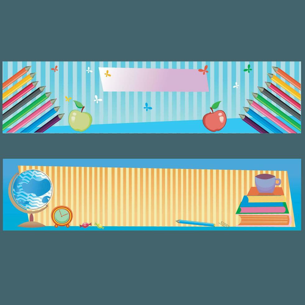 Back to School Banner Vector Template