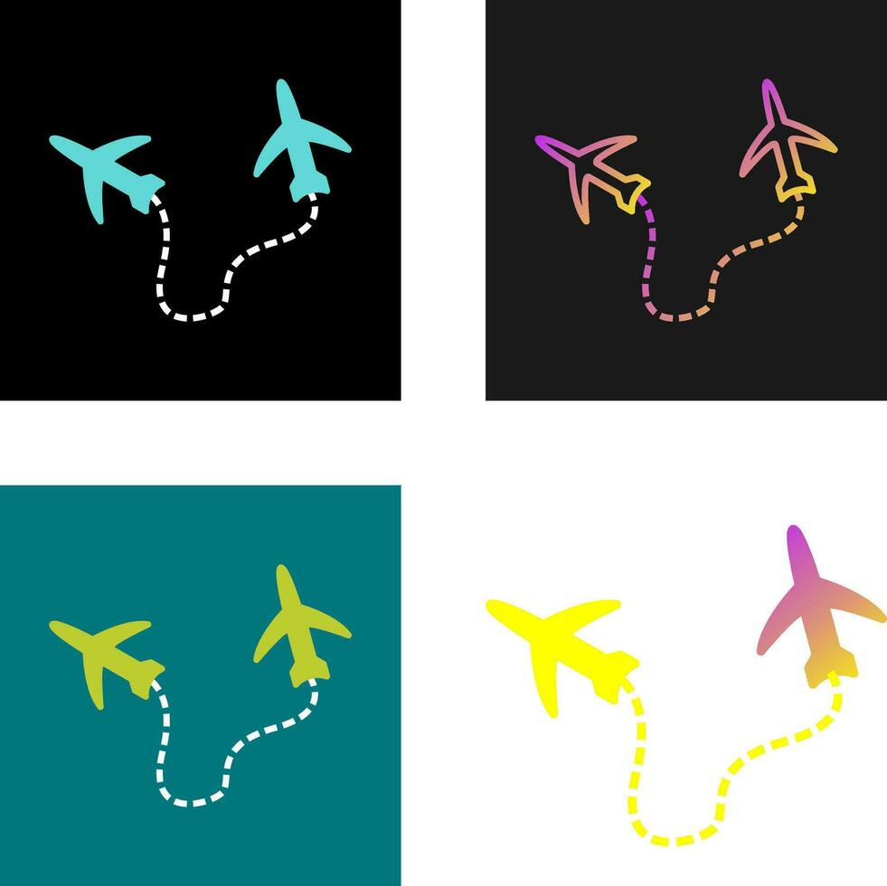 Round Travel Flights Vector Icon