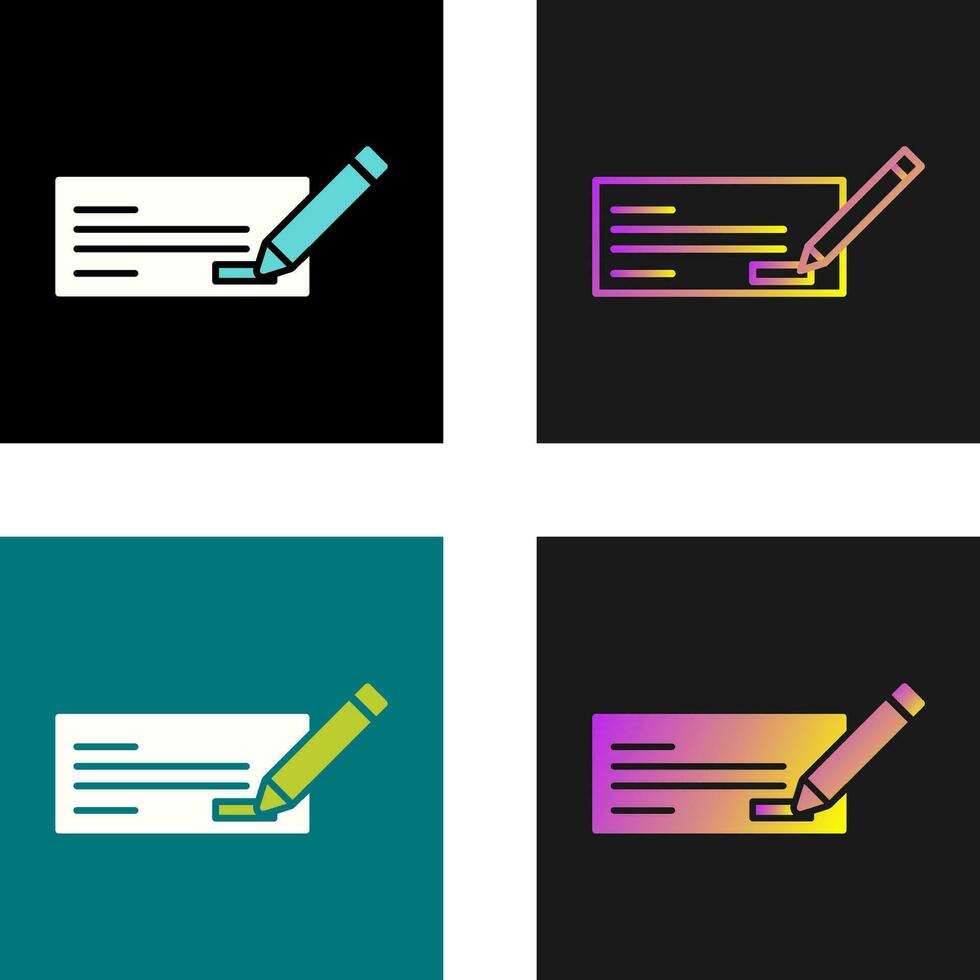 Write Cheque Vector Icon