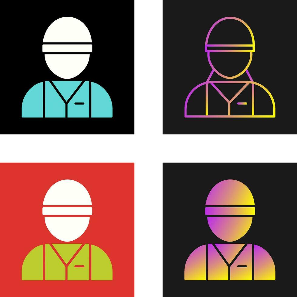 icono de vector de trabajador de la industria