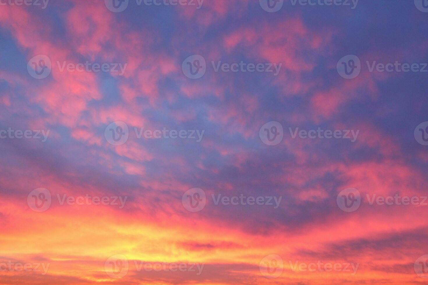 Colorful cloudy twilight beautiful sky cityscape sunset and morning sunrise. Dramatic evening night early morning view. Panoramic nature background concept. Copy space for text. World environment day photo