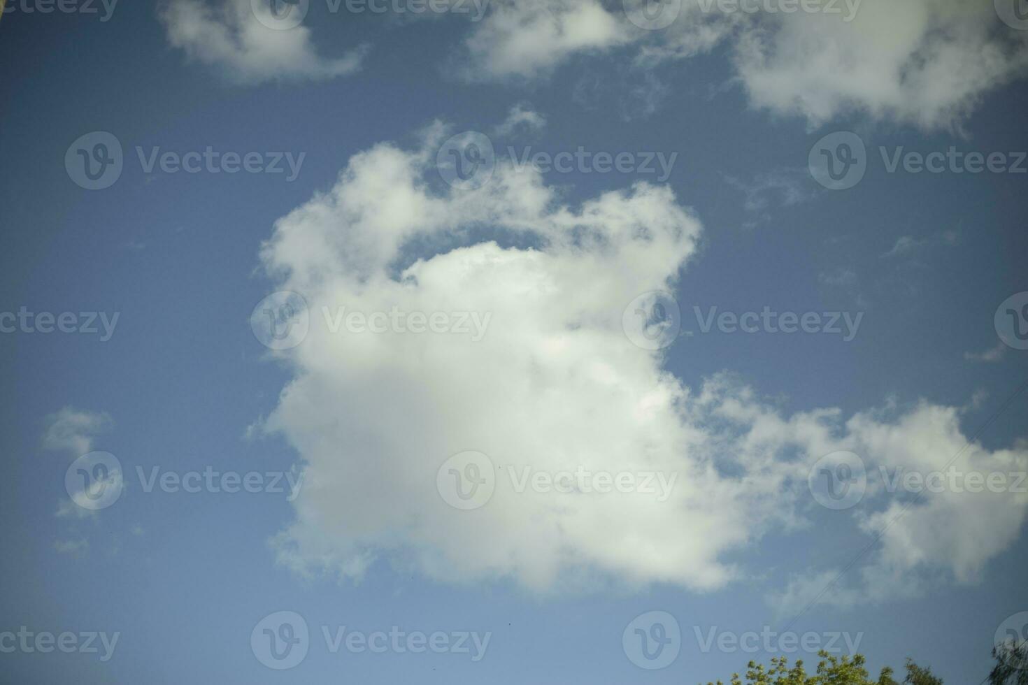 White cloud in sky. Summer weather. Air space. photo