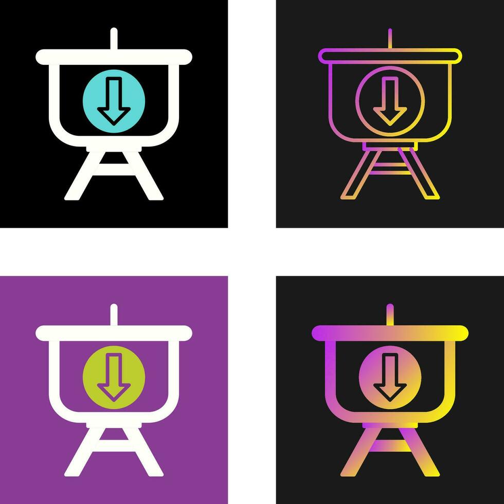 Downloading Presentation Vector Icon