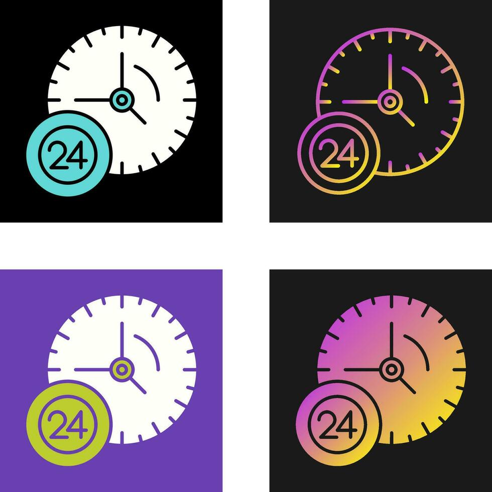 24 Hour Service Vector Icon