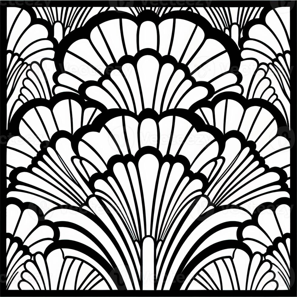 ArtDeco Fower Coloring Page photo