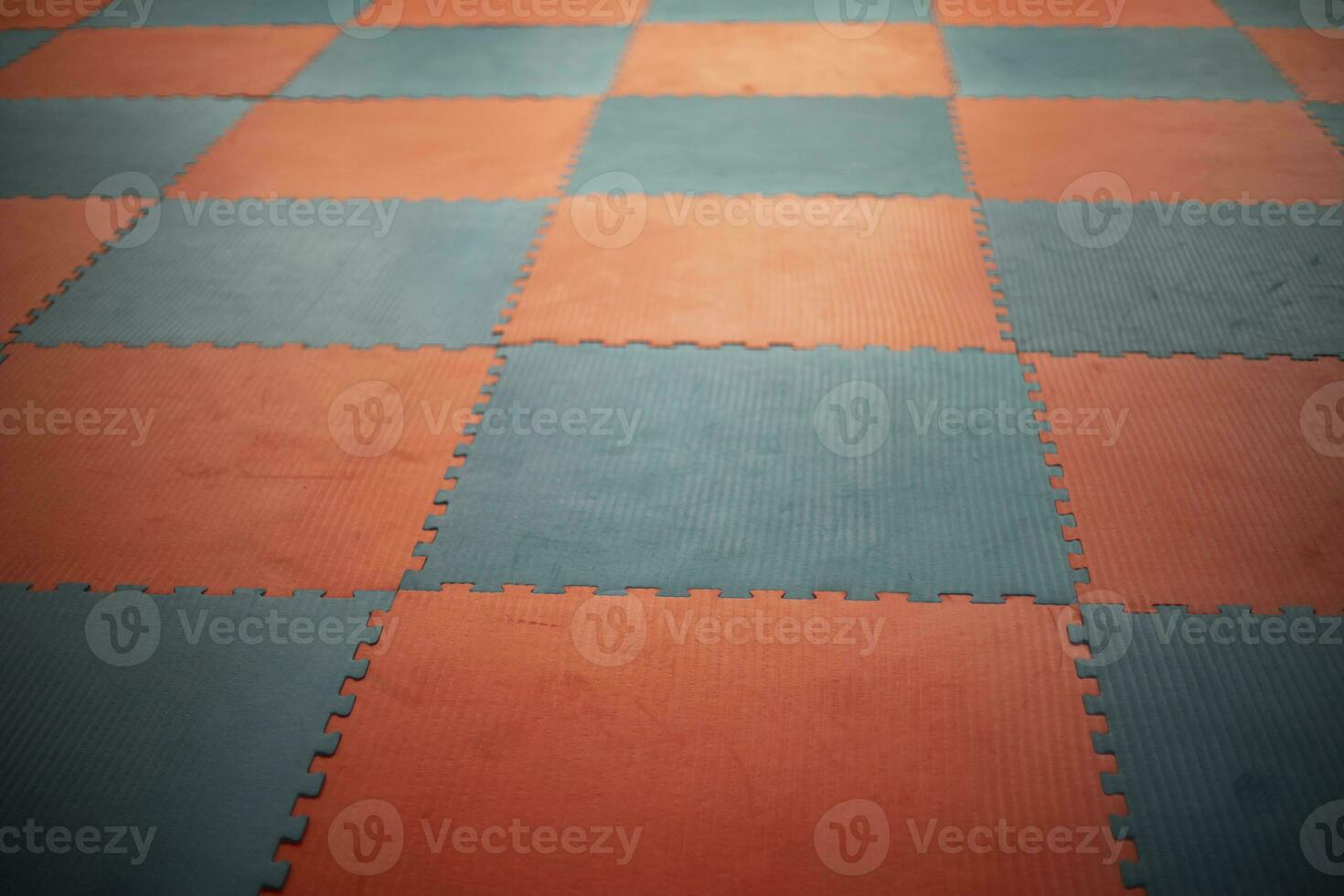 Flooring in gym. Workout mats. Details of gym. photo