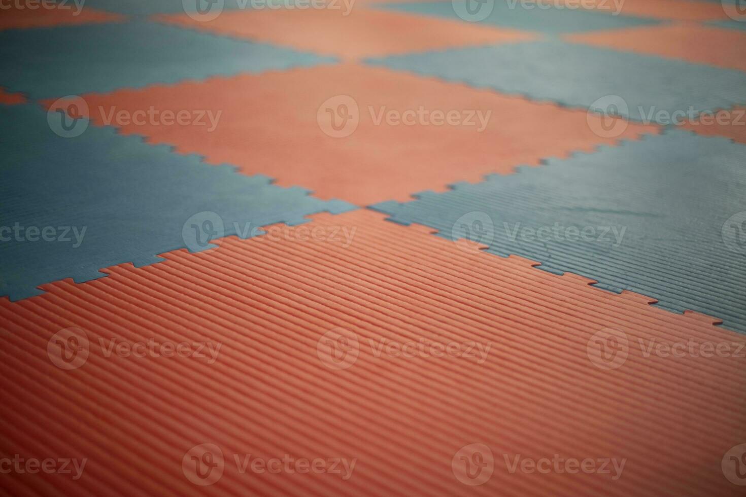 Flooring in gym. Workout mats. Details of gym. photo