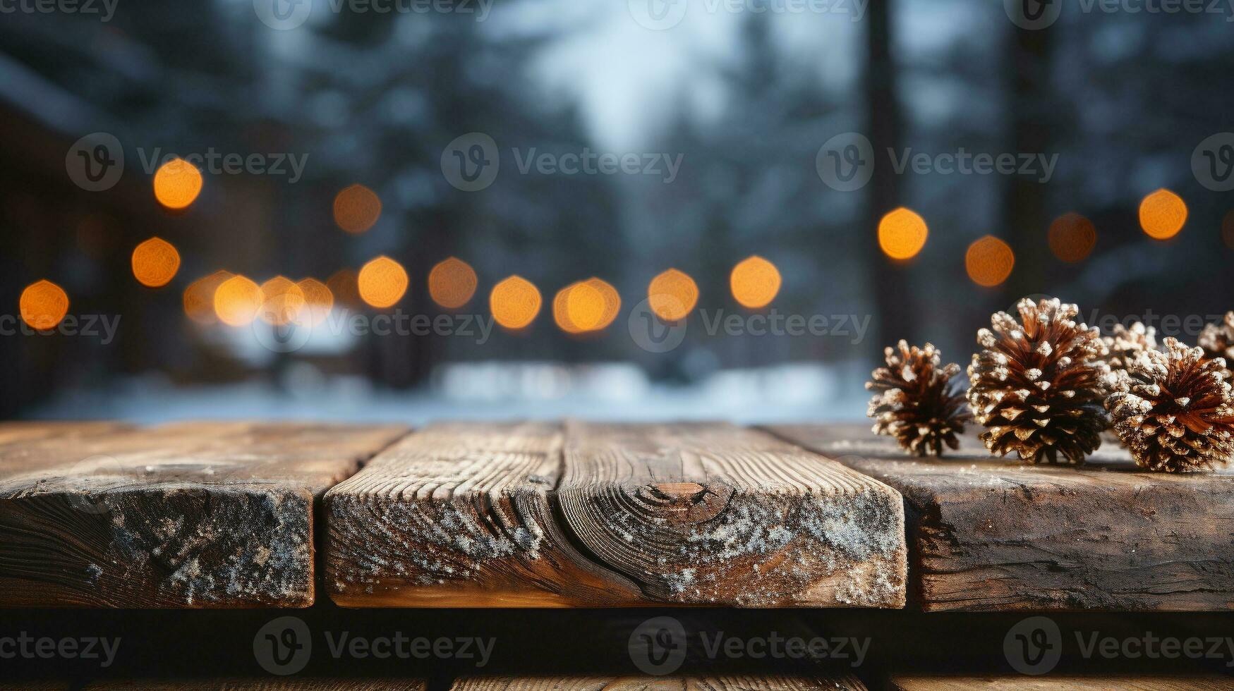 Christmas Themed Decorative Empty Wooden Base For Product Item or Text Display. photo