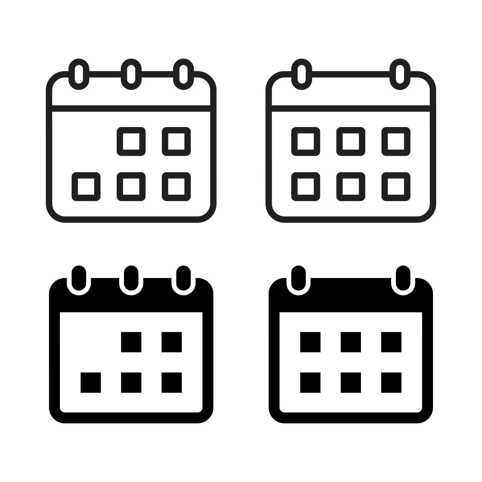 Date, calendar icon vector in several styles 26683729 Vector Art at
