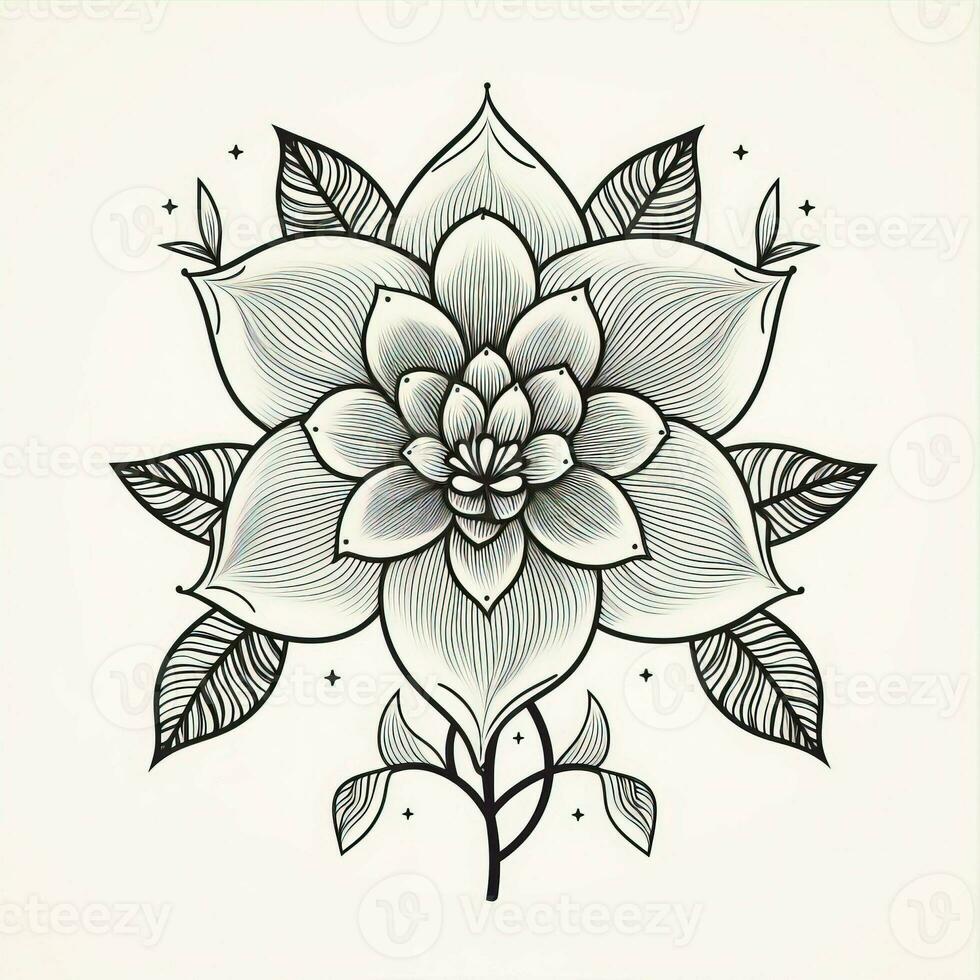 Boho Flowers Coloring Pages photo