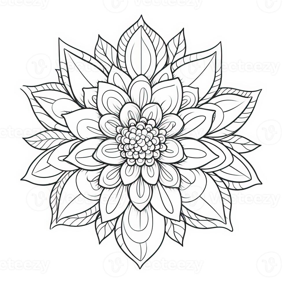 Boho Flowers Coloring Pages photo