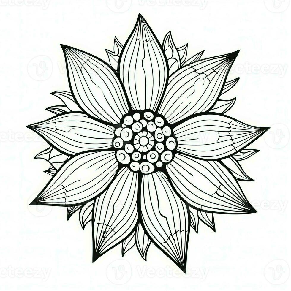 Boho Flowers Coloring Pages photo