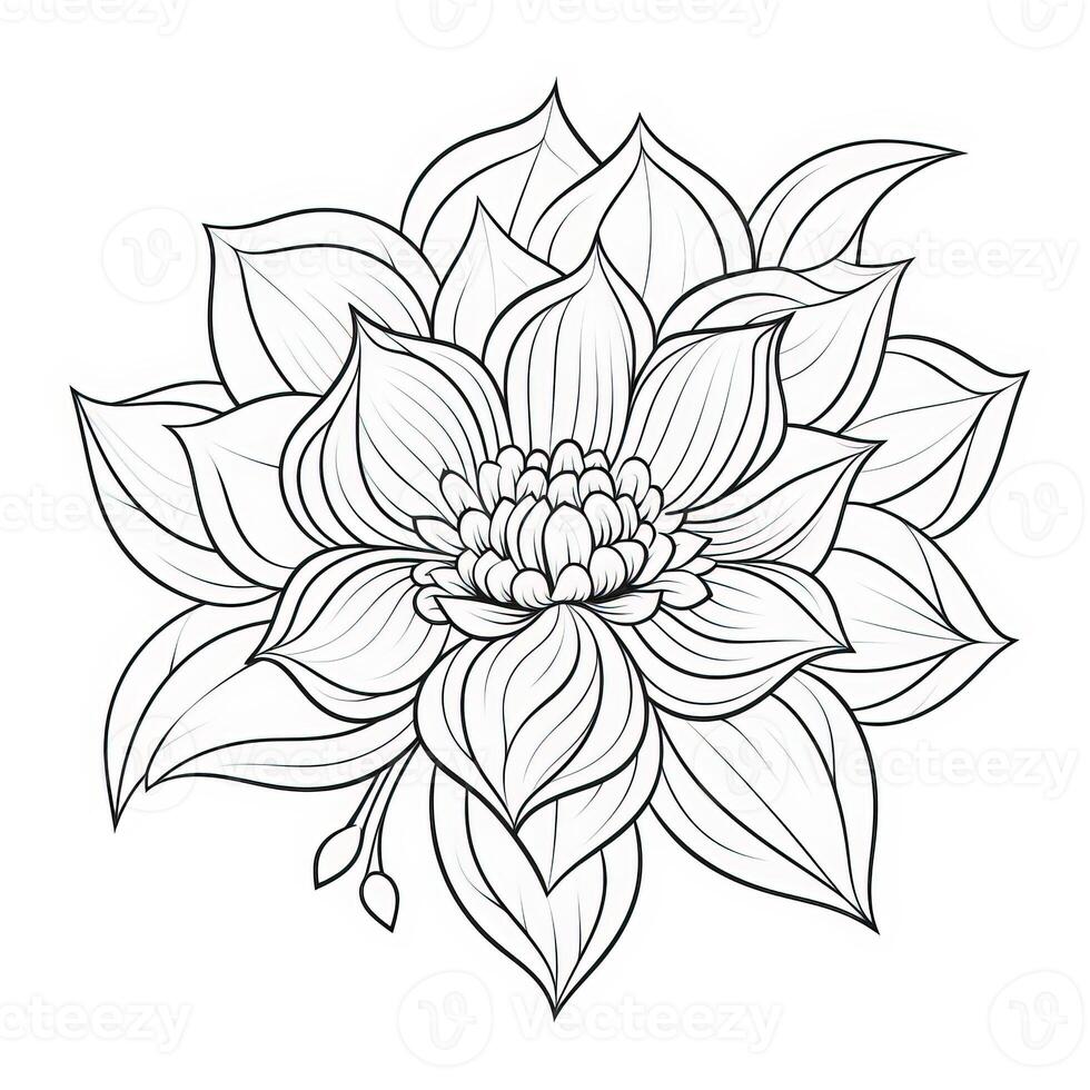 Boho Flowers Coloring Pages photo