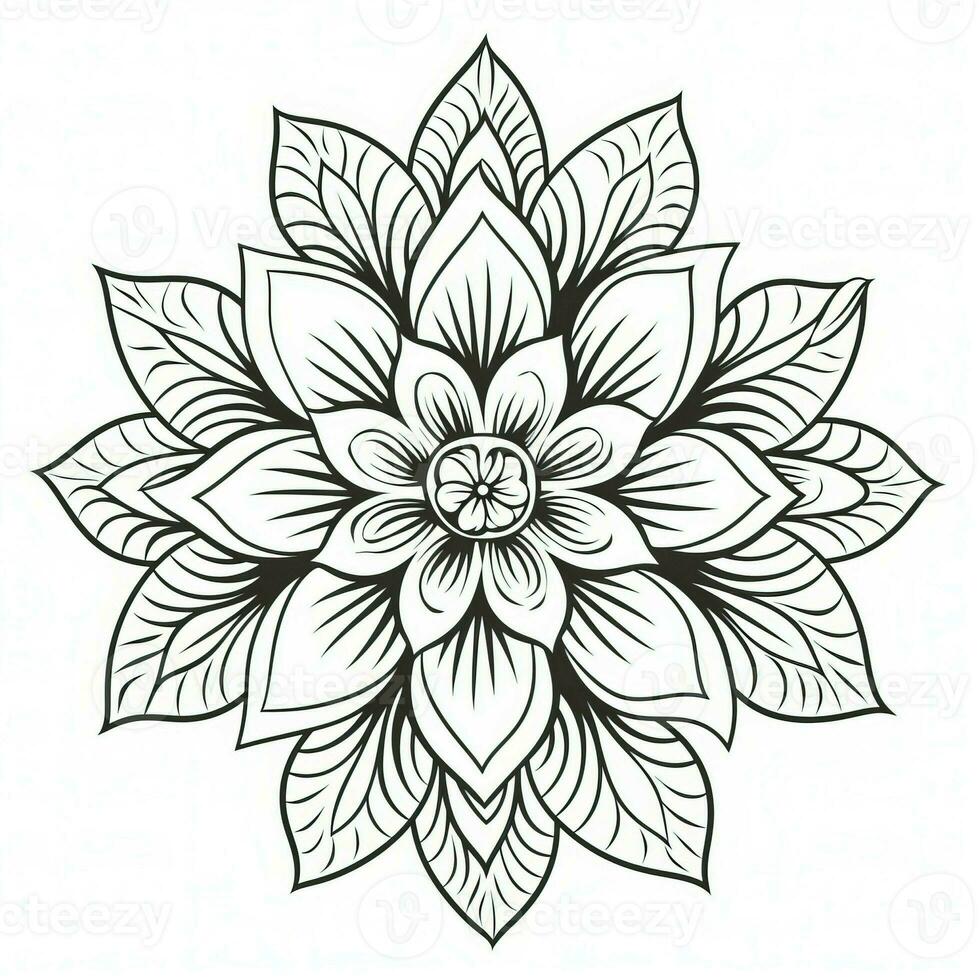 Boho Flowers Coloring Pages photo