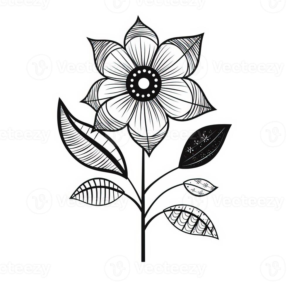 Boho Flowers Coloring Pages photo