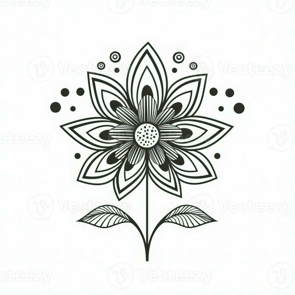 Boho Flowers Coloring Pages photo