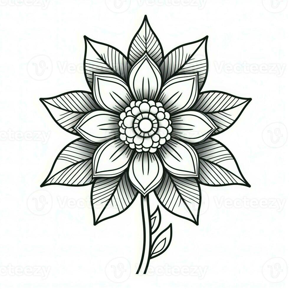 Boho Flowers Coloring Pages photo