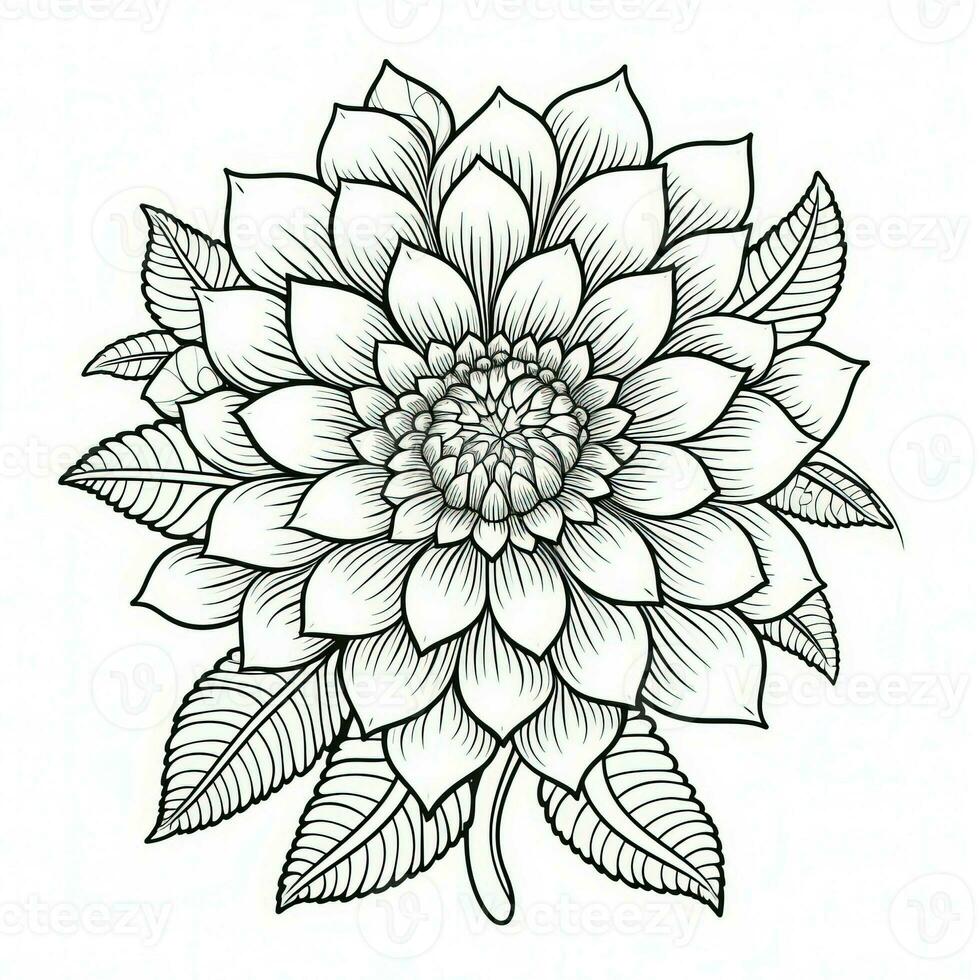 Boho Flowers Coloring Pages photo