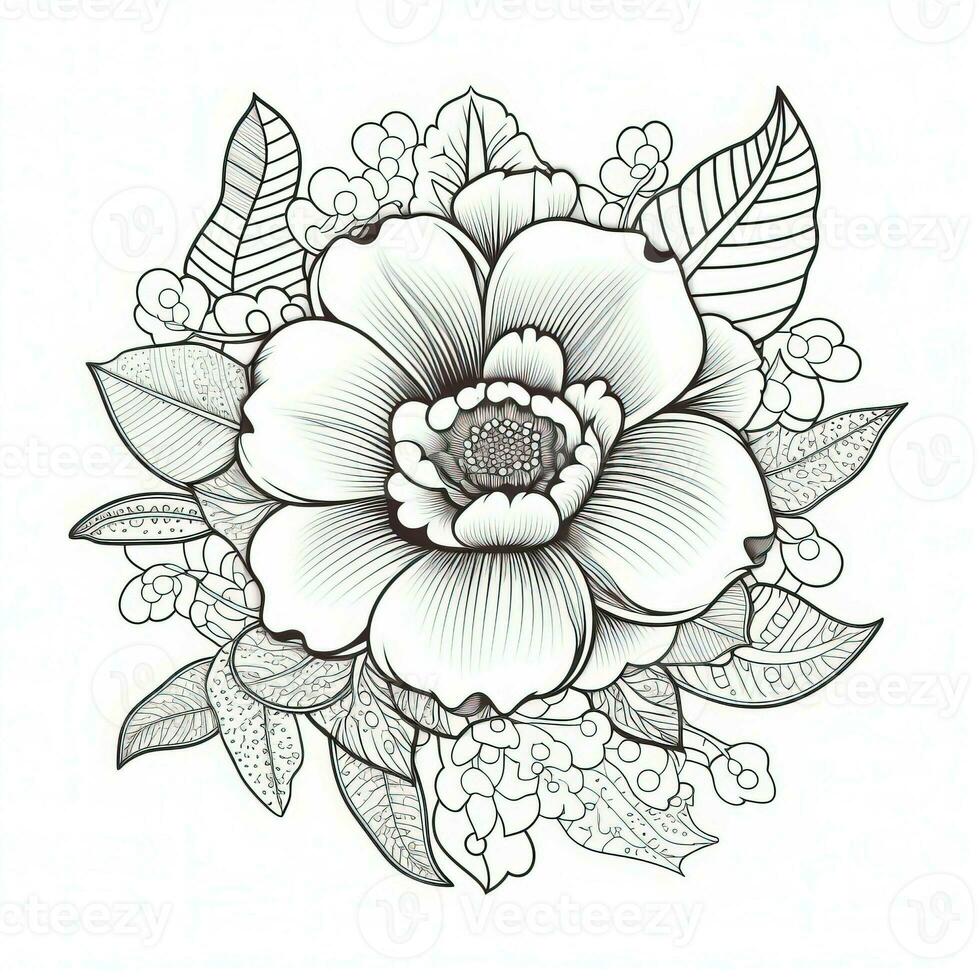 Boho Flowers Coloring Pages photo