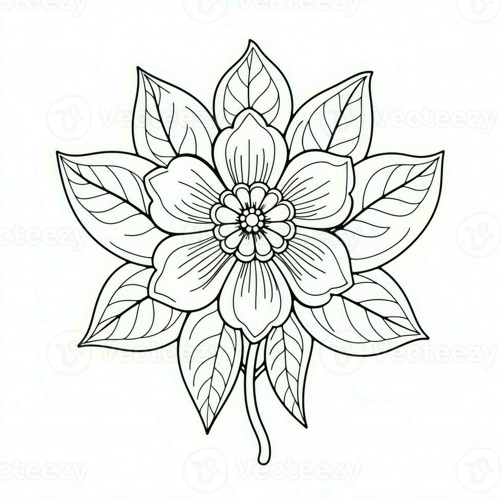 Boho Flowers Coloring Pages photo