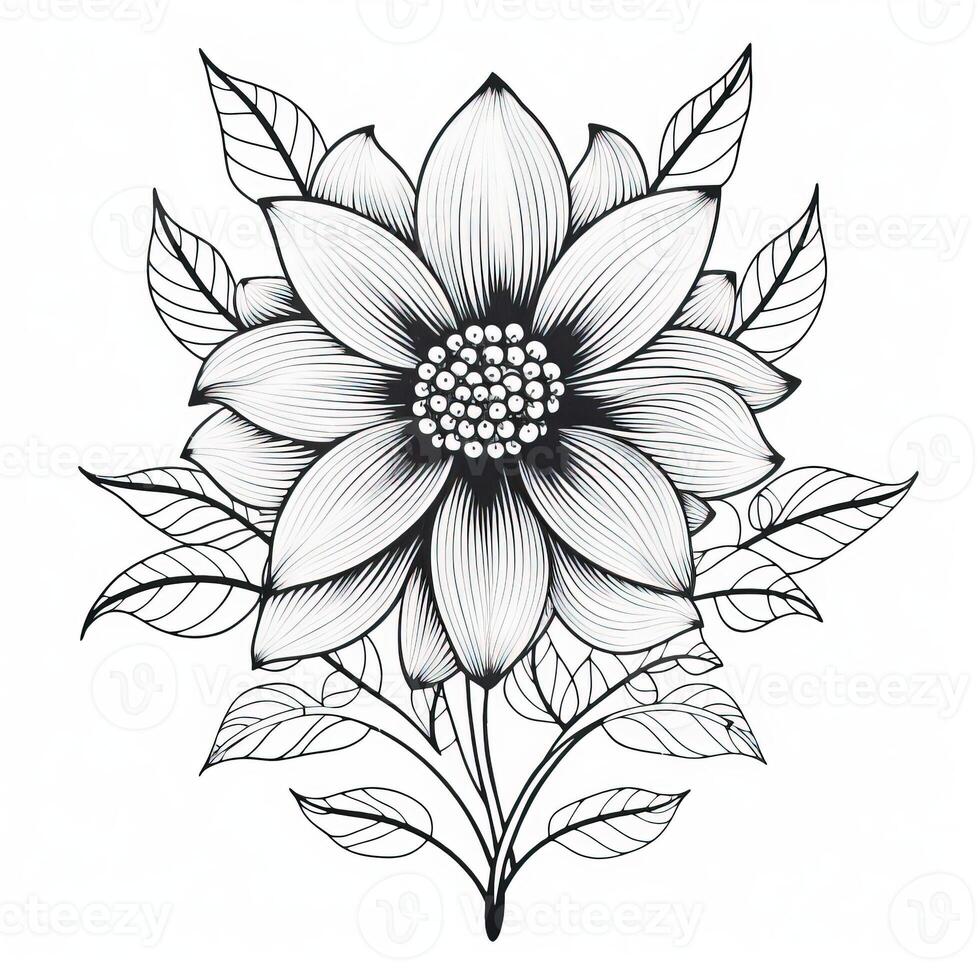 Boho Flowers Coloring Pages photo