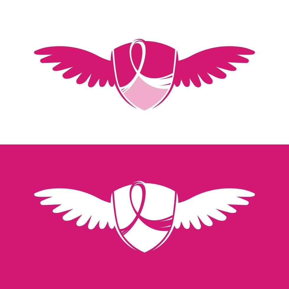 rosado cinta pecho cáncer vector ilustración diseño.