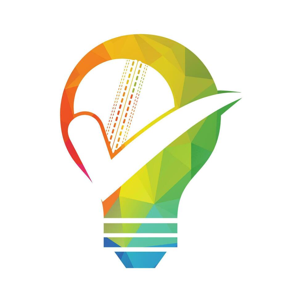 Cricket ball check vector logo design.