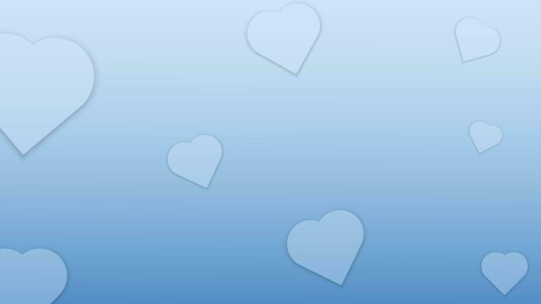 blue heart shaped paper cut valentines day background vector