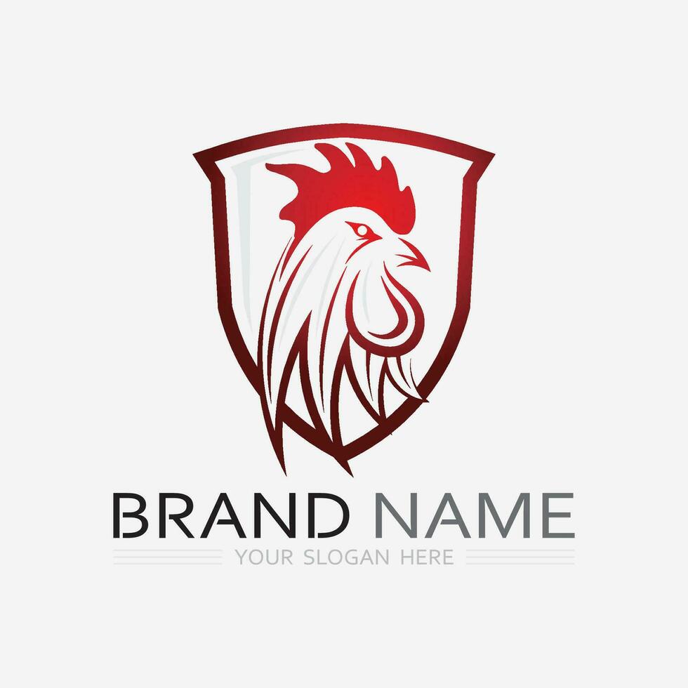 chicken logo  rooster and hen logo for poultry farming  animal logo vector illustration design