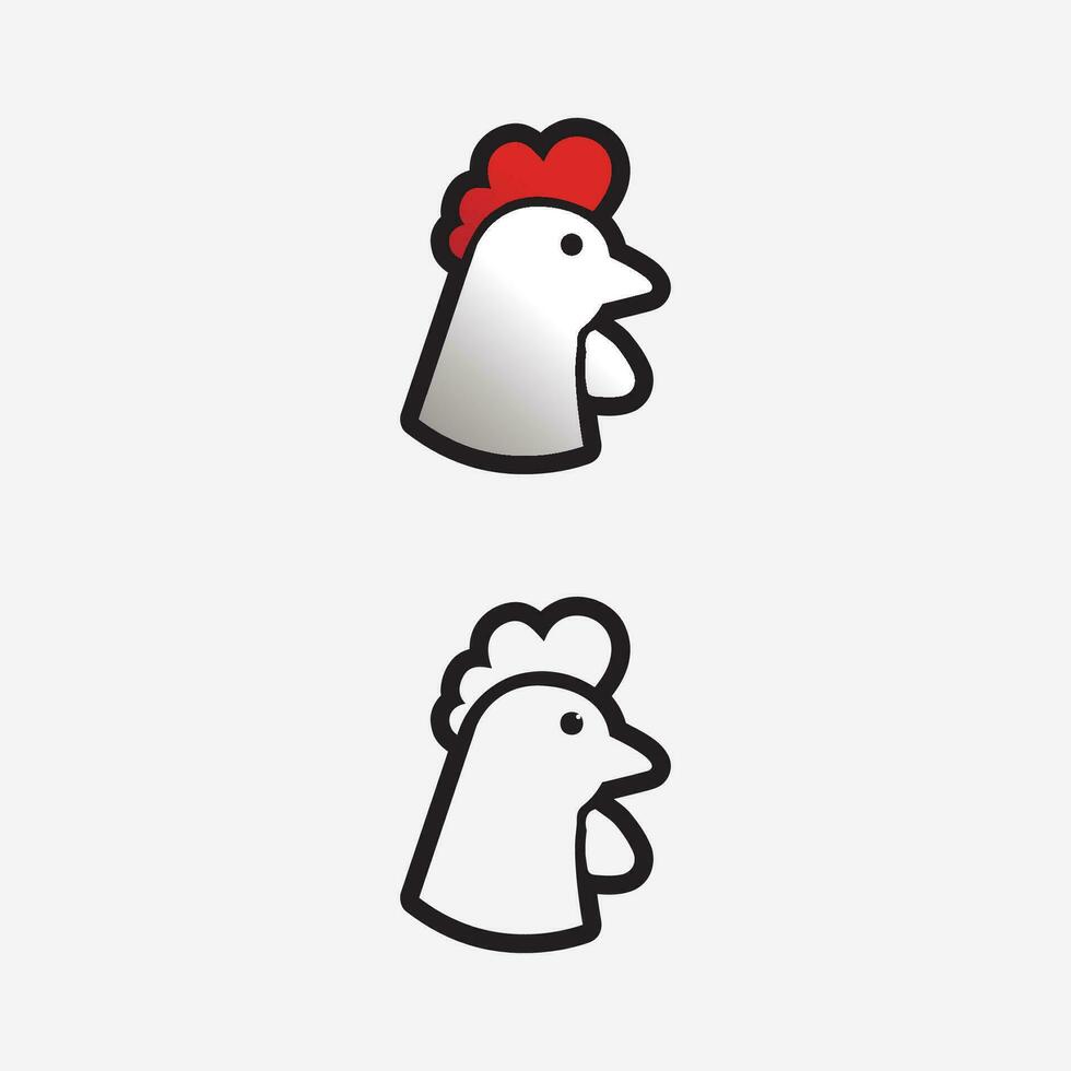 chicken logo  rooster and hen logo for poultry farming  animal logo vector illustration design