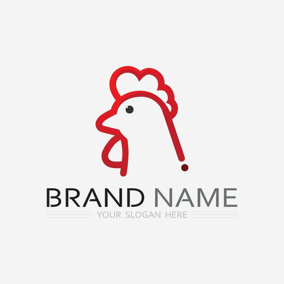 chicken logo  rooster and hen logo for poultry farming  animal logo vector illustration design