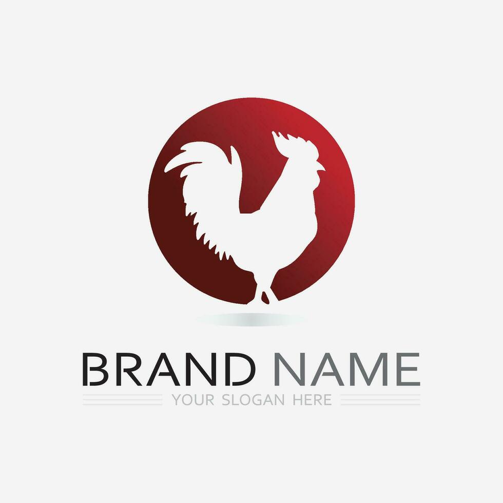chicken logo  rooster and hen logo for poultry farming  animal logo vector illustration design