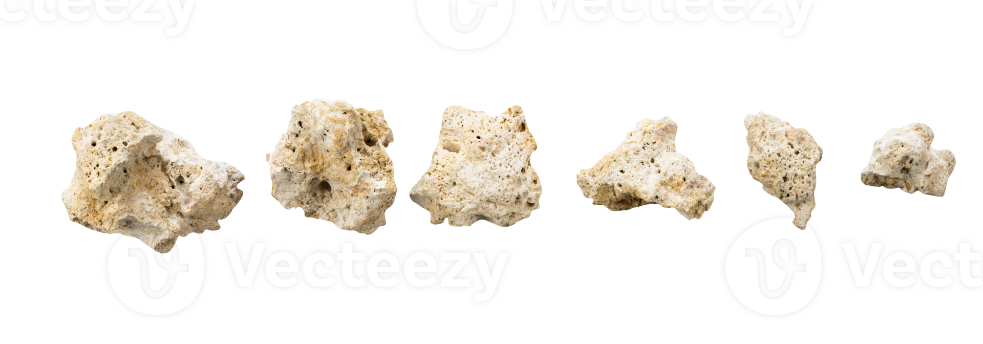 Set of white rock isolated element png