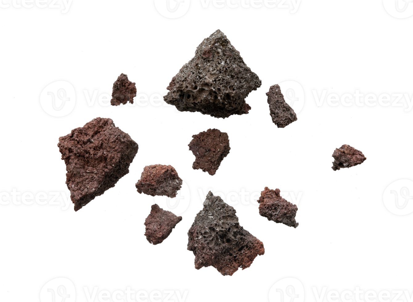 Abstract rock explosion particle isolated png