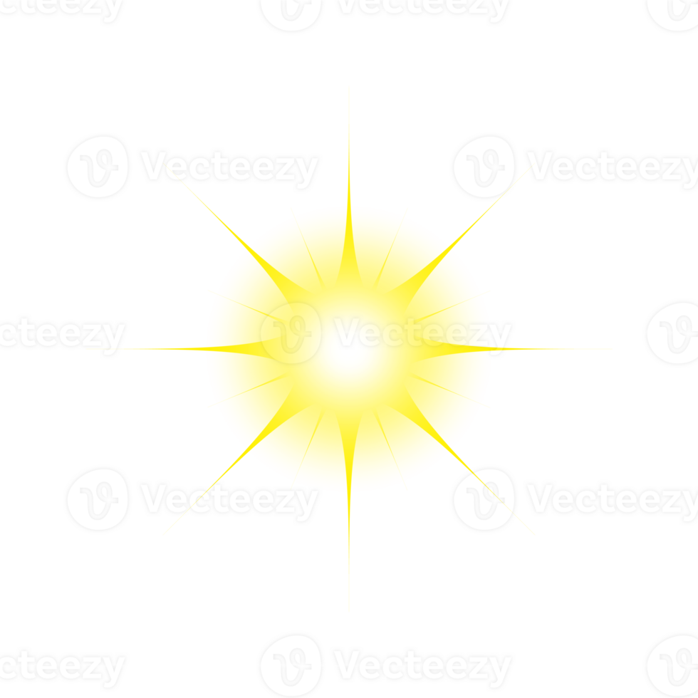 yellow sun flare element png