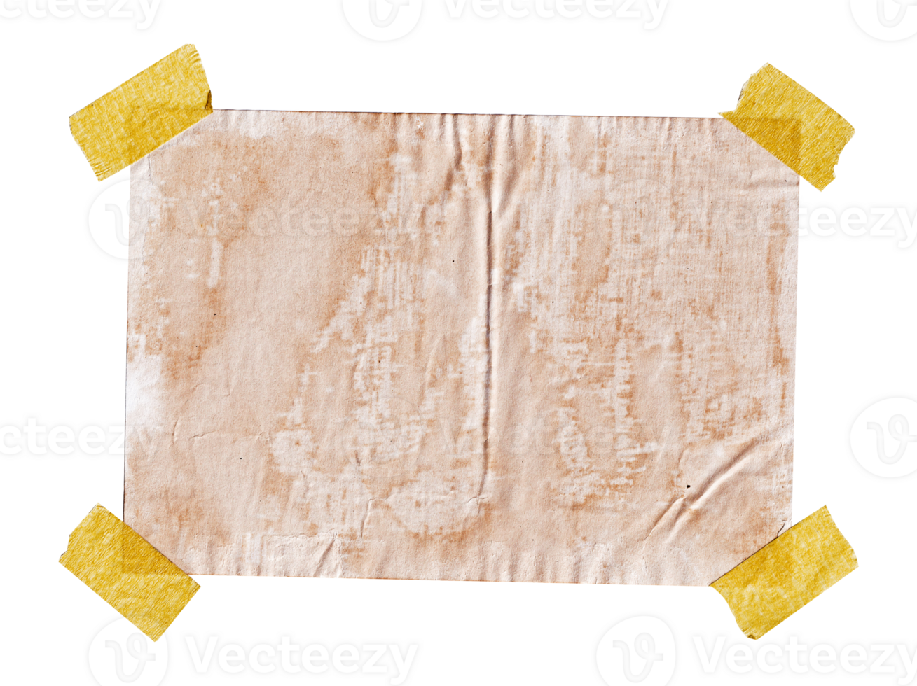 Old paper texture with tape isolated png