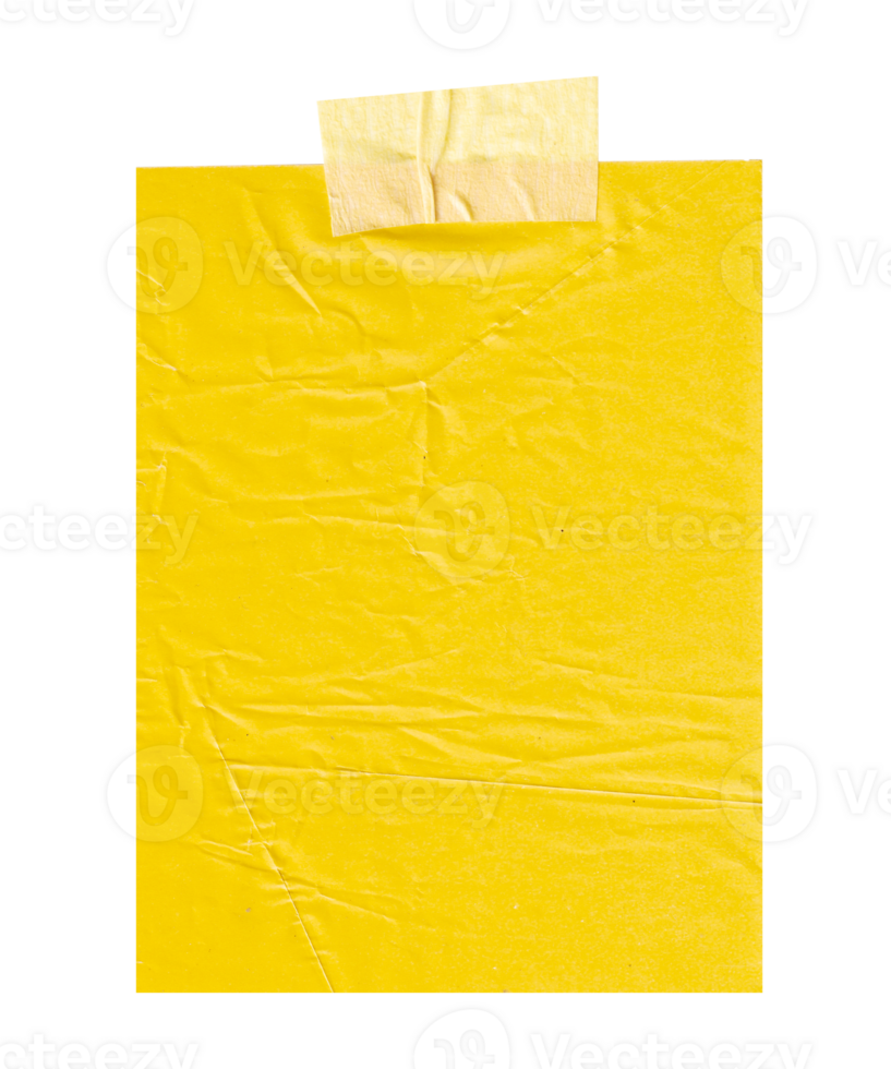 yellow paper note with tape 26684982 PNG
