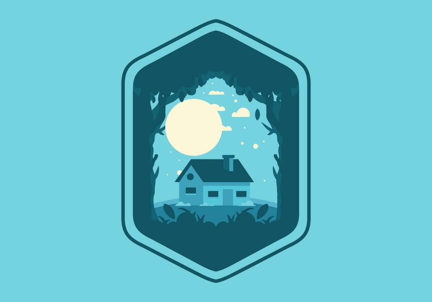 Colorful flat illustration of a simple house vector