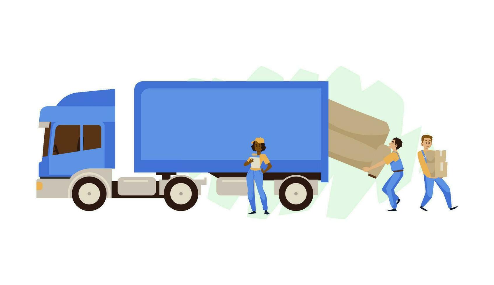 Moving company or services flat vector illustration isolated on white background.