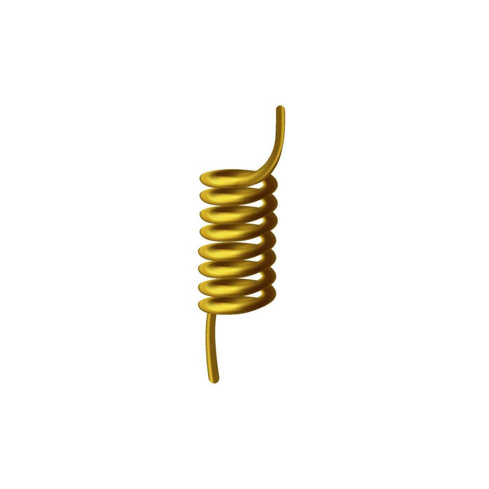 Compressed spring with pins realistic vector illustration illustration isolated.