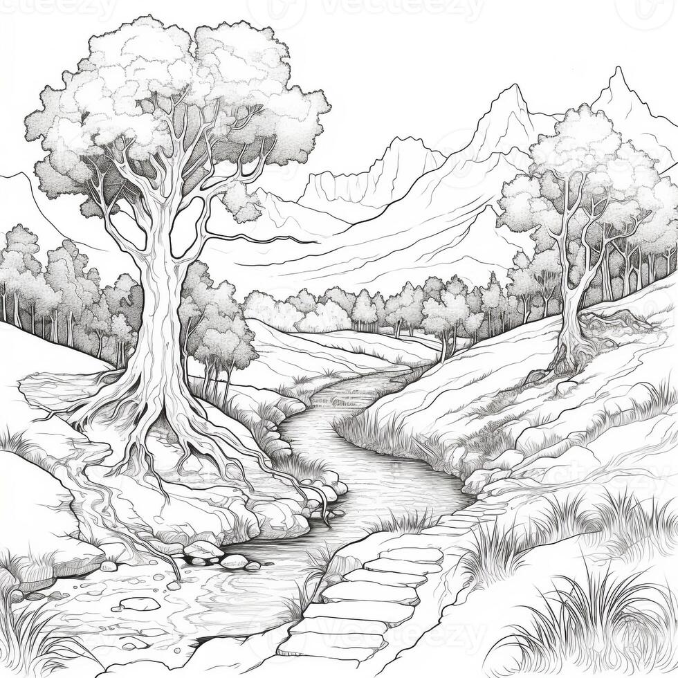 Anime Scenery Coloring Pages photo